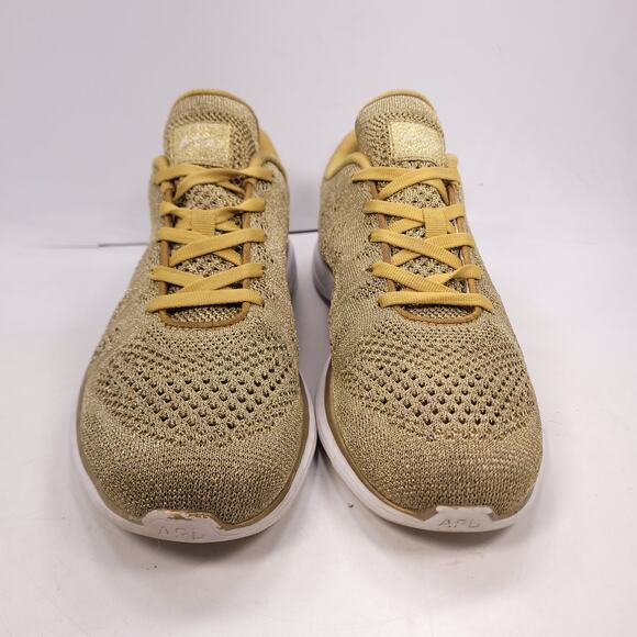 APL Techloom Pro Lace Up Athletic Running Shoe Womens Size 10 Yellow White - Picture 2 of 10